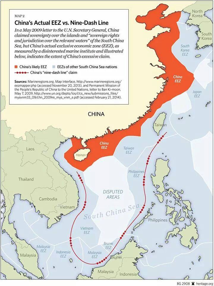 China's Exclusive Economic Zone according to UN laws